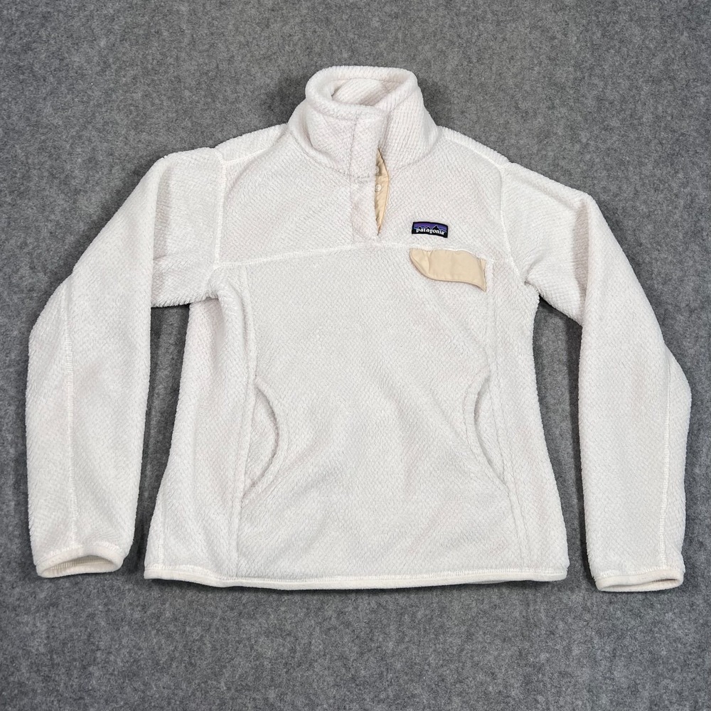 Patagonia White Re-Tool Quarter Snap-T Pullover Fleece Jacket Women's Size Small